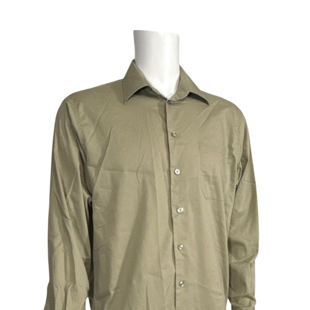 Kenneth Cole‎ Reaction Mens Slim Fit Button Down Shirt Olive Green Large - Picture 5 of 9